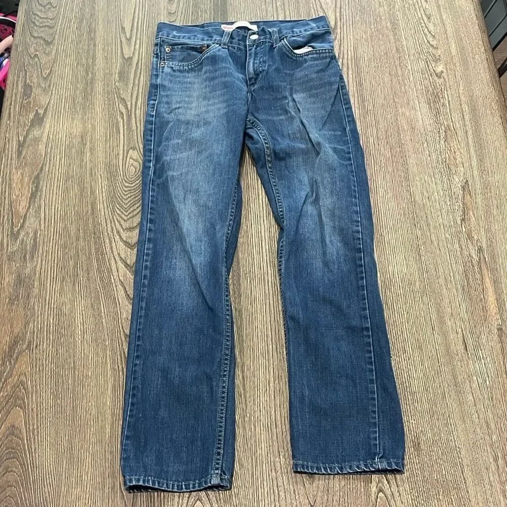 Levi's Youth Boys 511 Slim Straight Jeans Mid Rise Denim Cotton Blue Size 16